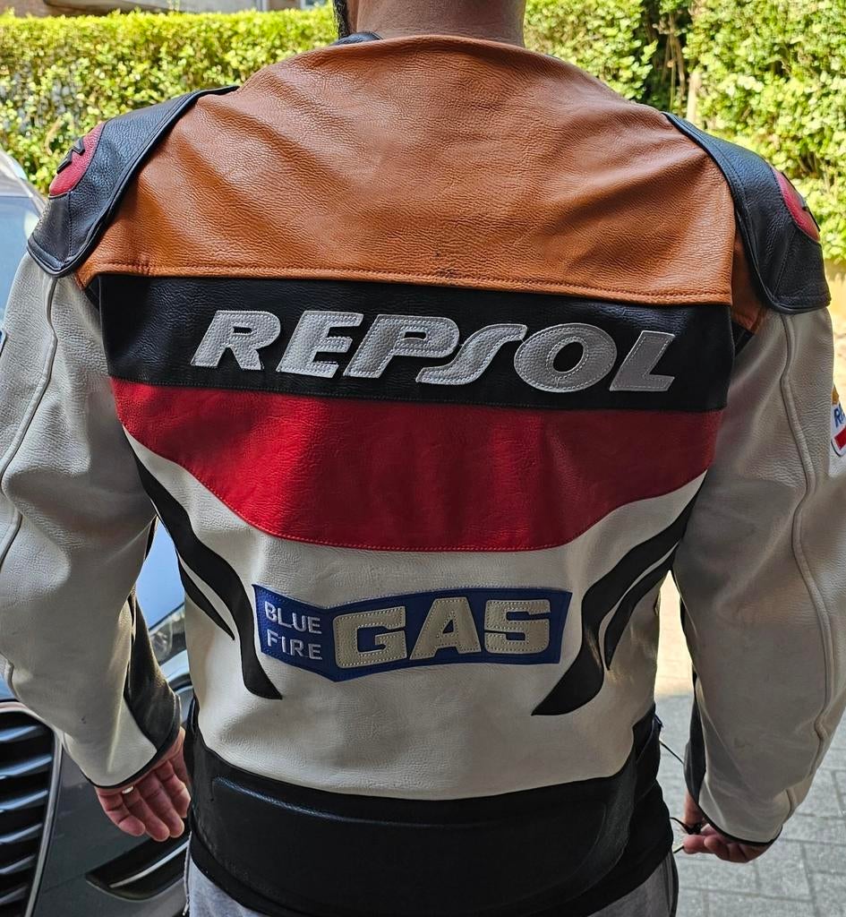 veste cuir repsol taille xl / L, Motoren, Kleding | Motorkleding, Ophalen