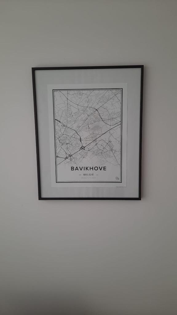 Lijst - Poster - België – BAVIKHOVE– Stadskaart – Kaart – Zw, Enlèvement ou Envoi, Comme neuf