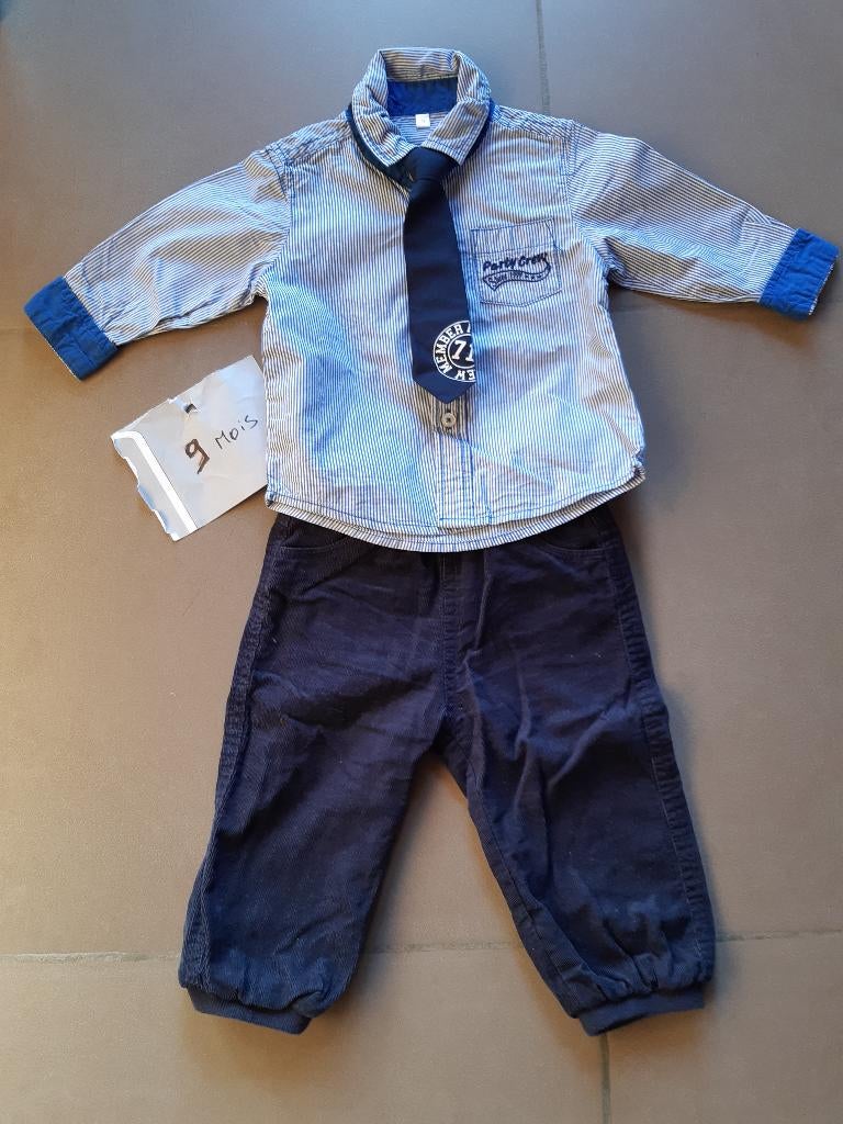 Chemise+pantalon, C&A, 9 mois, Enfants & Bébés, Vêtements de bébé | Taille 74, Garçon, C&A, Enlèvement ou Envoi, Ensemble