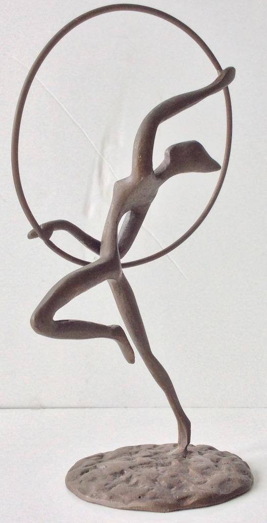 bronzen beeld ballerina / dame met hoepel, Enlèvement ou Envoi, Bronze