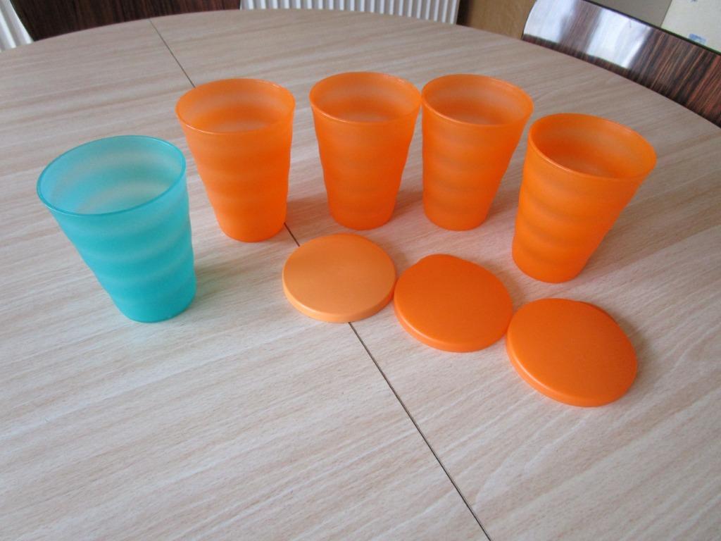 Gobelets tupperware, Maison & Meubles, Cuisine| Tupperware, Comme neuf, Récipient ou Bol, Vert, Orange, Enlèvement ou Envoi