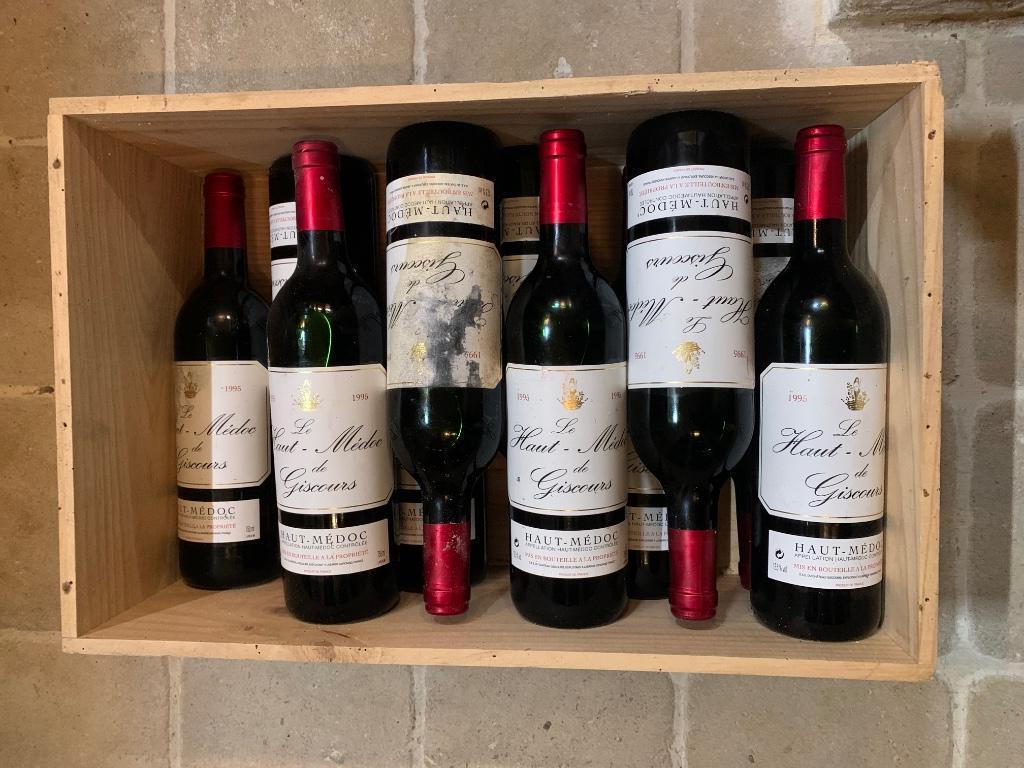 Le Haut-Medoc de Giscours 1995 11 flessen 75cl, Verzamelen, Frankrijk, Ophalen of Verzenden, Zo goed als nieuw, Rode wijn