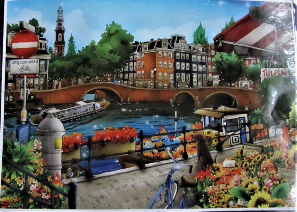 PUZZEL KING- AMSTERDAM- 1000 STUKJES (VOLLEDIG), ZONDER DOOS, Ophalen of Verzenden, 500 t/m 1500 stukjes, Zo goed als nieuw, Legpuzzel