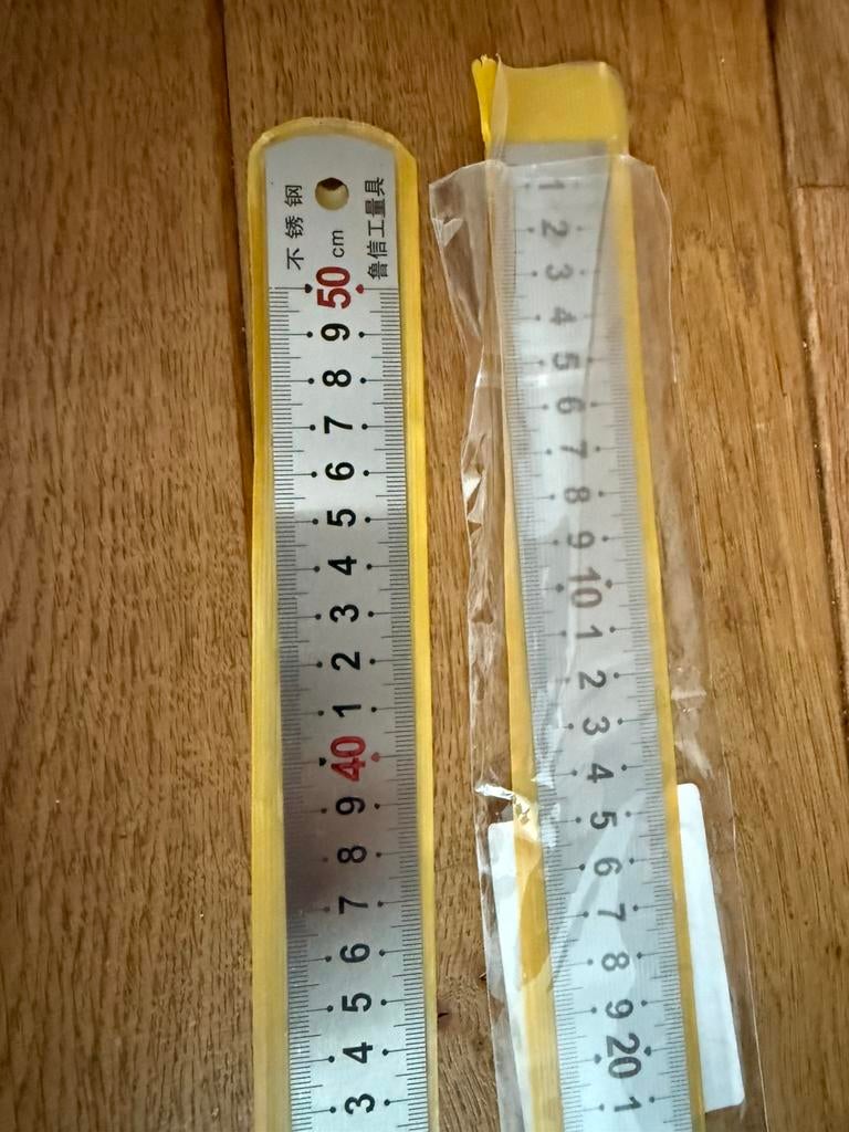 2 x roestvrijstalen liniaal van 50 cm, Ophalen of Verzenden, Nieuw