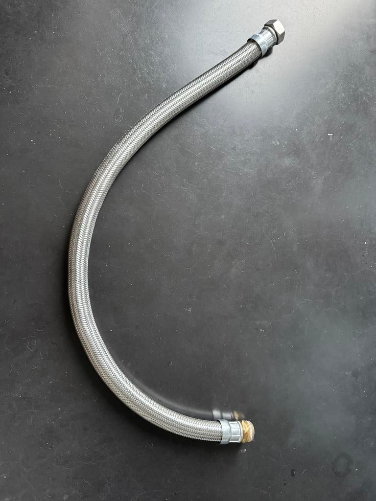 Flexibel Met Inox Omvlechting 4/4"M - 4/4"F - 100 cm, Ophalen, Zo goed als nieuw, Inox