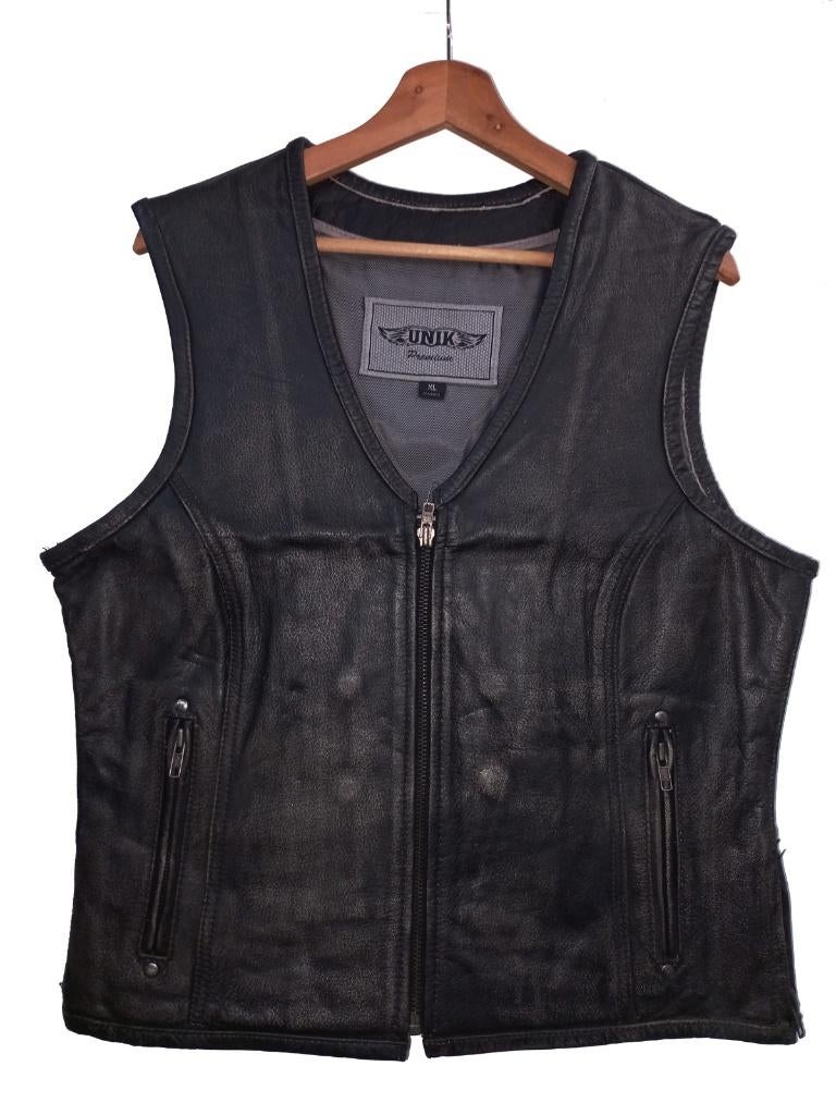 Gilet de moto en cuir neuf, Motos, Envoi, Neuf, avec ticket, Femmes, Manteau | cuir