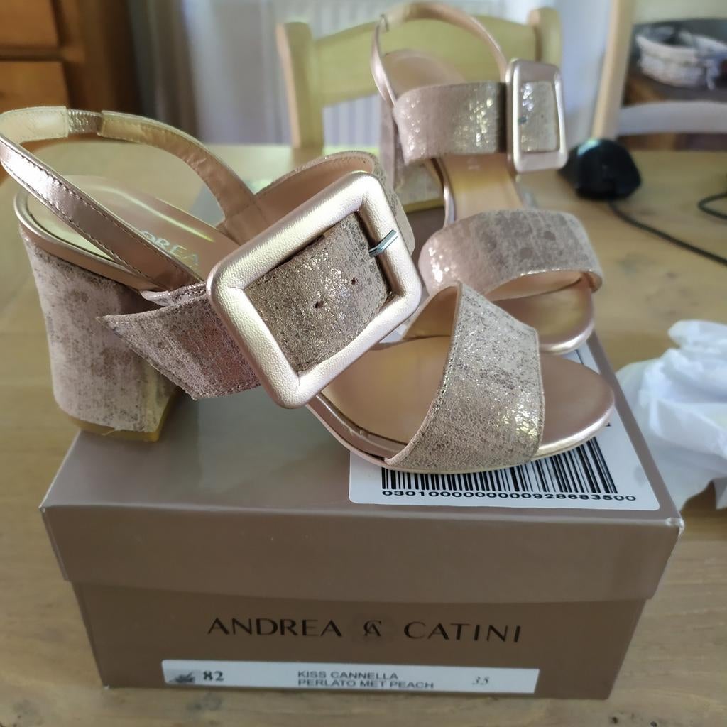 Sandales Andrea Catini 35 Kiss Cannella TBE, Vêtements | Femmes, Enlèvement ou Envoi, ANDREA CATINI, Beige, Chaussures à haut talons