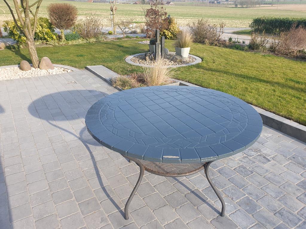 Table de jardin, Tuin en Terras, Ophalen, Zo goed als nieuw, Rond, Metaal