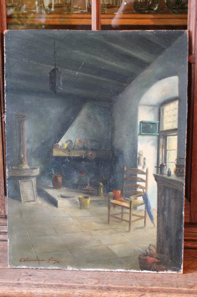 Erich Hasenclever. Intérieur rustique., Ophalen of Verzenden