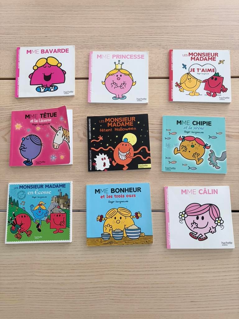 9 Livres collection Madame Monsieur, Garçon ou Fille, Enlèvement ou Envoi, Utilisé, 4 ans