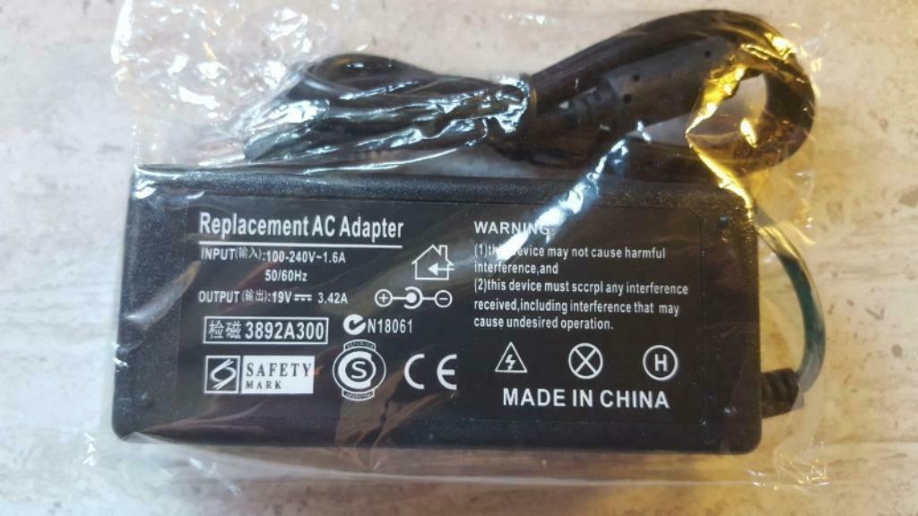 Nieuwe voeding lader oplader laptop notebook 19V - 3,42A-65w, Computers en Software, Laptop-opladers, Ophalen of Verzenden, Nieuw