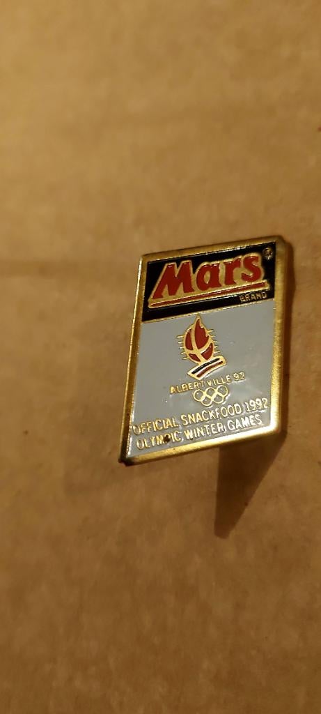 Pin's Mars jeux olympiques 1992, Collections, Broches, Pins & Badges, Enlèvement ou Envoi, Comme neuf, Marque, Insigne ou Pin's