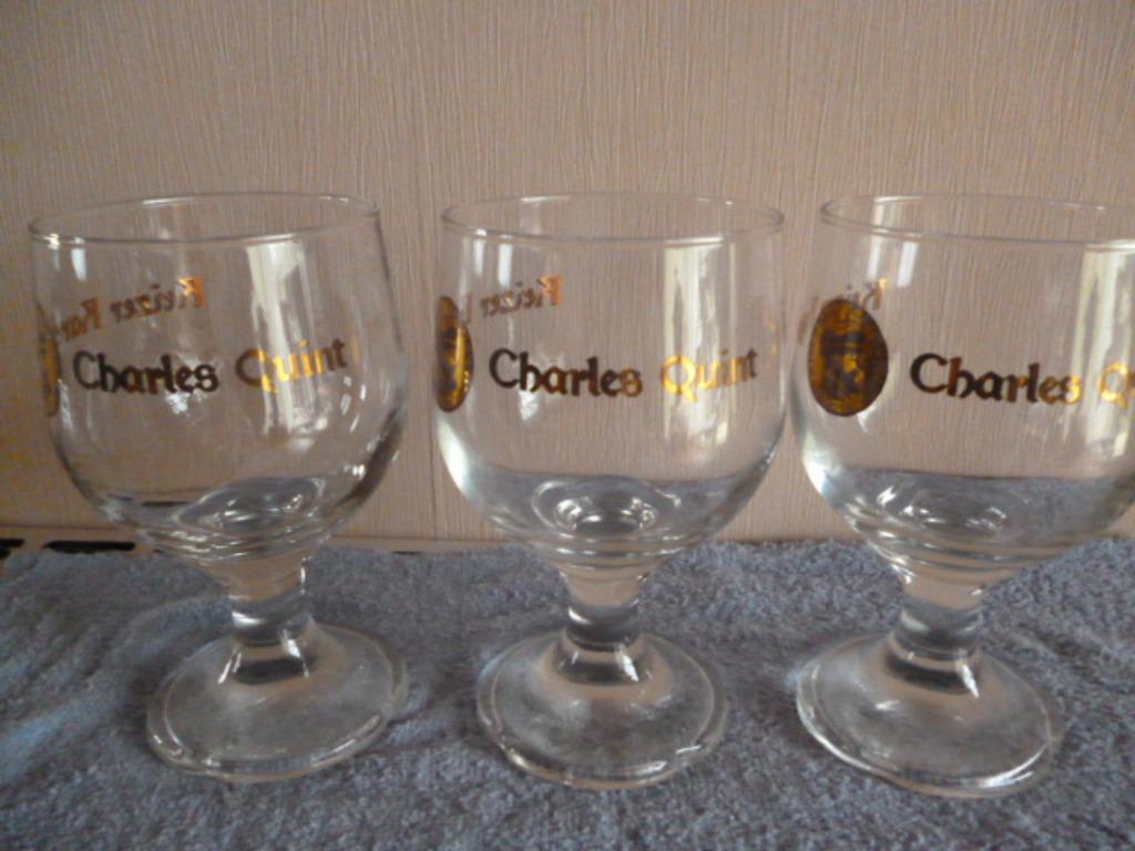 3 bierglazen Keizer Karel, Verzamelen, Ophalen, Nieuw, Bierglas
