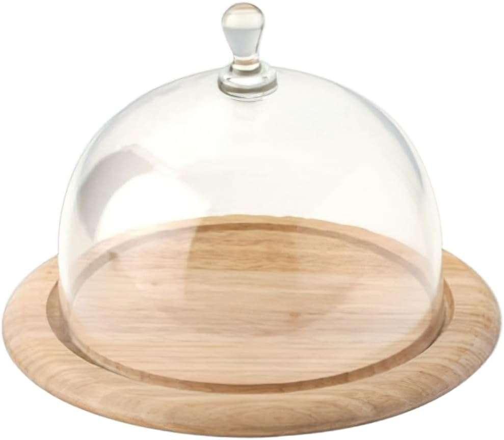 Continenta Plateau à Fromage en hévéa avec Cloche en Verre, Neuf, Verre, Enlèvement, Autres types