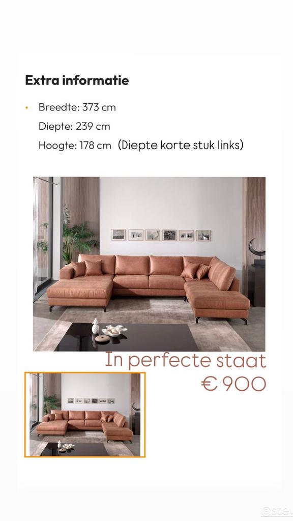 Siège d'angle en daim - Look camel, Enlèvement, Comme neuf, Camel kleur