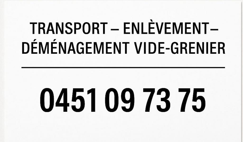 Transport déménagement enlèvement déchèterie 0451097375