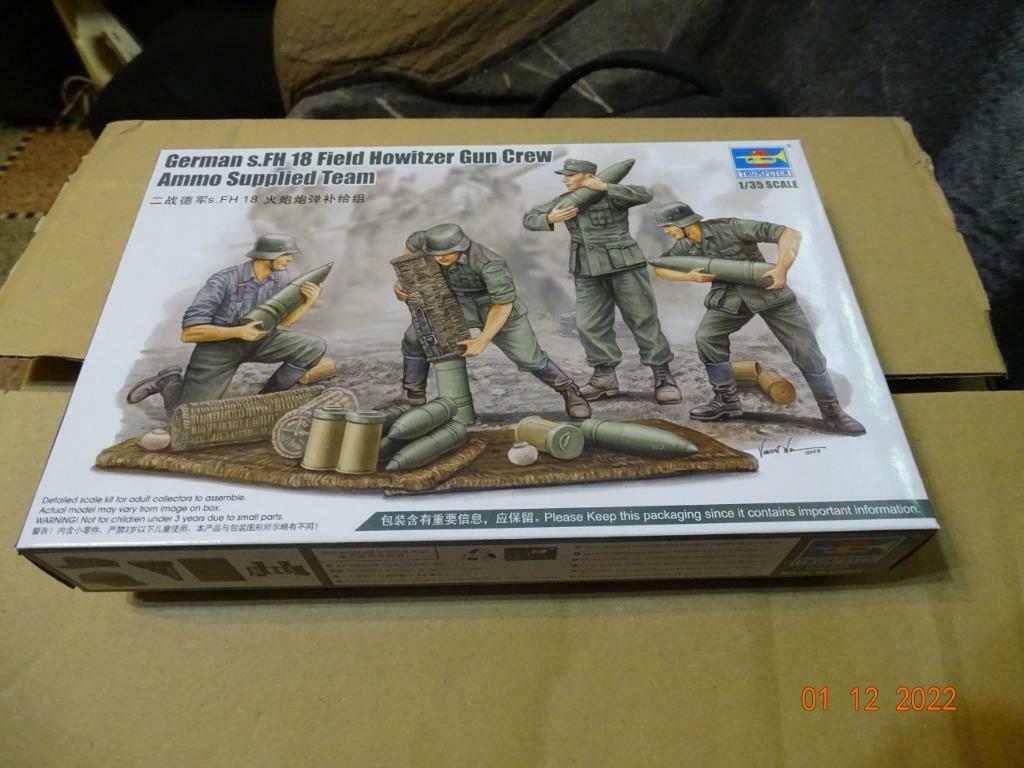 Trumpeter 00426 German s.FH 18 Field Howitzer Gun Crew - Amm, Ophalen of Verzenden, Nieuw, 1:35 tot 1:50, Figuur of Figuren