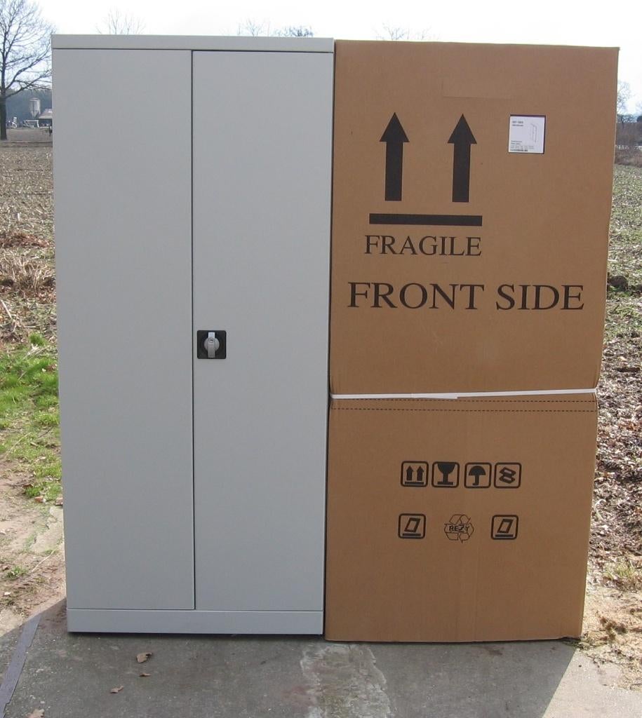 NIEUWE draaideurkast kantoorkast ijzeren kast. Hoog 180 cm, Met slot, Metaal, 150 tot 200 cm, 25 tot 50 cm