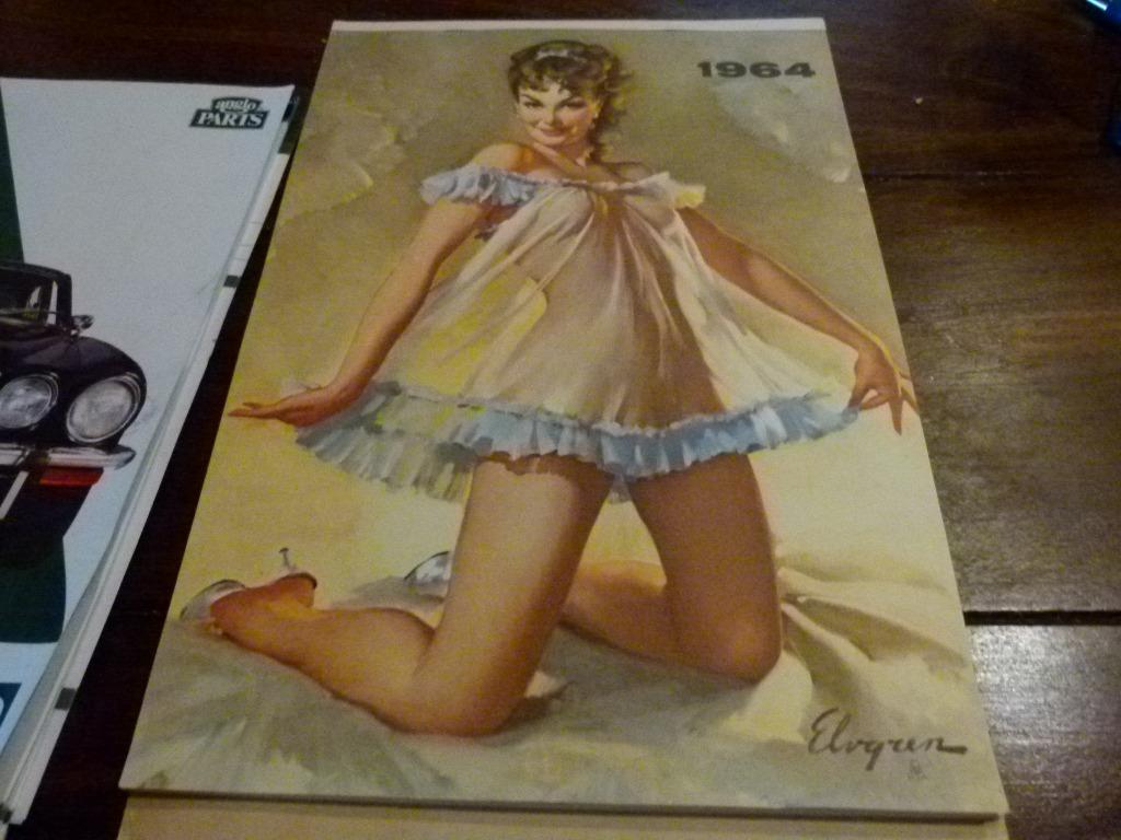 vintage pin up kalender 1964  Elvgren, Verzamelen, Ophalen, Huis en Inrichting