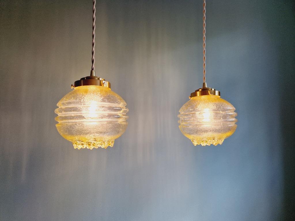 Suspension Space Age en verre transparent jaune (13 dispo), Enlèvement ou Envoi