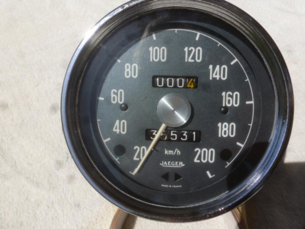 SIMCA 1200S Coupé: 200 km/h snelheidsmeter: JAEGER, Ophalen of Verzenden, Gebruikt