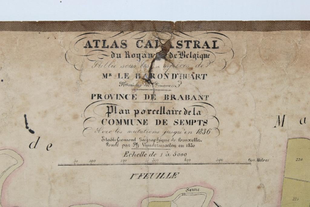 3 cartes/plans de Zemst (Sempts), Vandermaelen, 19e siècle, Enlèvement