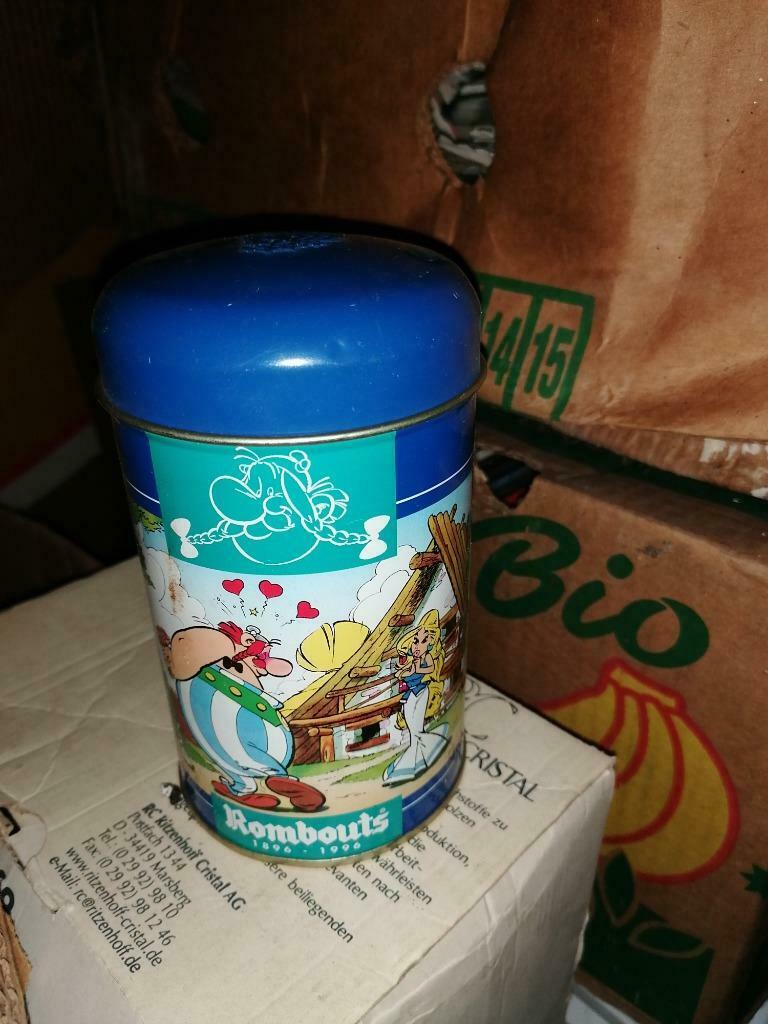 Blikken food Asterix Rombouts koffie, Collections, Boîte en métal, Envoi, Utilisé, Café