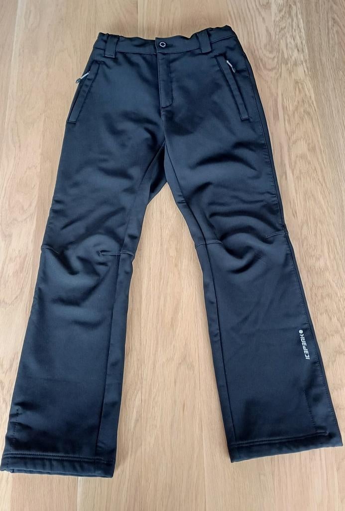 Skibroek Icepeak softshell zwart - maat 140 (9-10 jaar), Enlèvement ou Envoi, Comme neuf, Ski, Vêtements