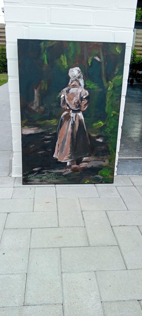 Schilderij melkmeisje, Antiek en Kunst, Ophalen