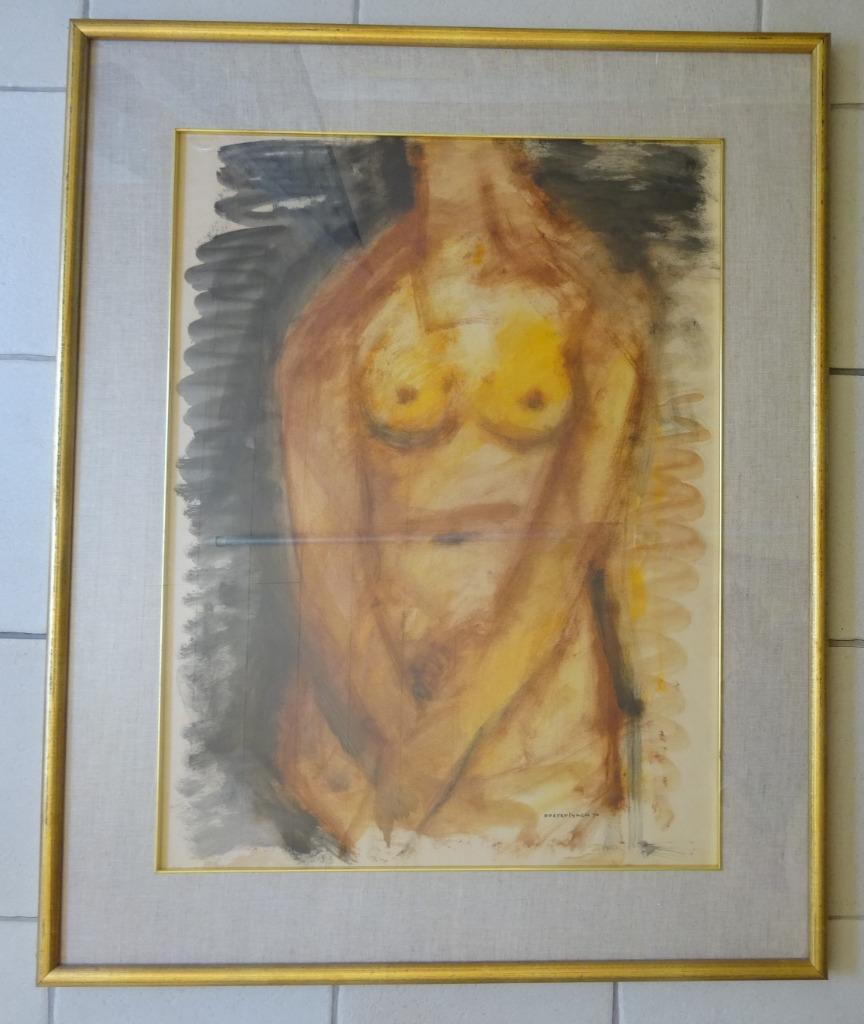 Jean Oosterlynck, Staand Naakt, 1970, Aquarel, 80x60 cm, Enlèvement