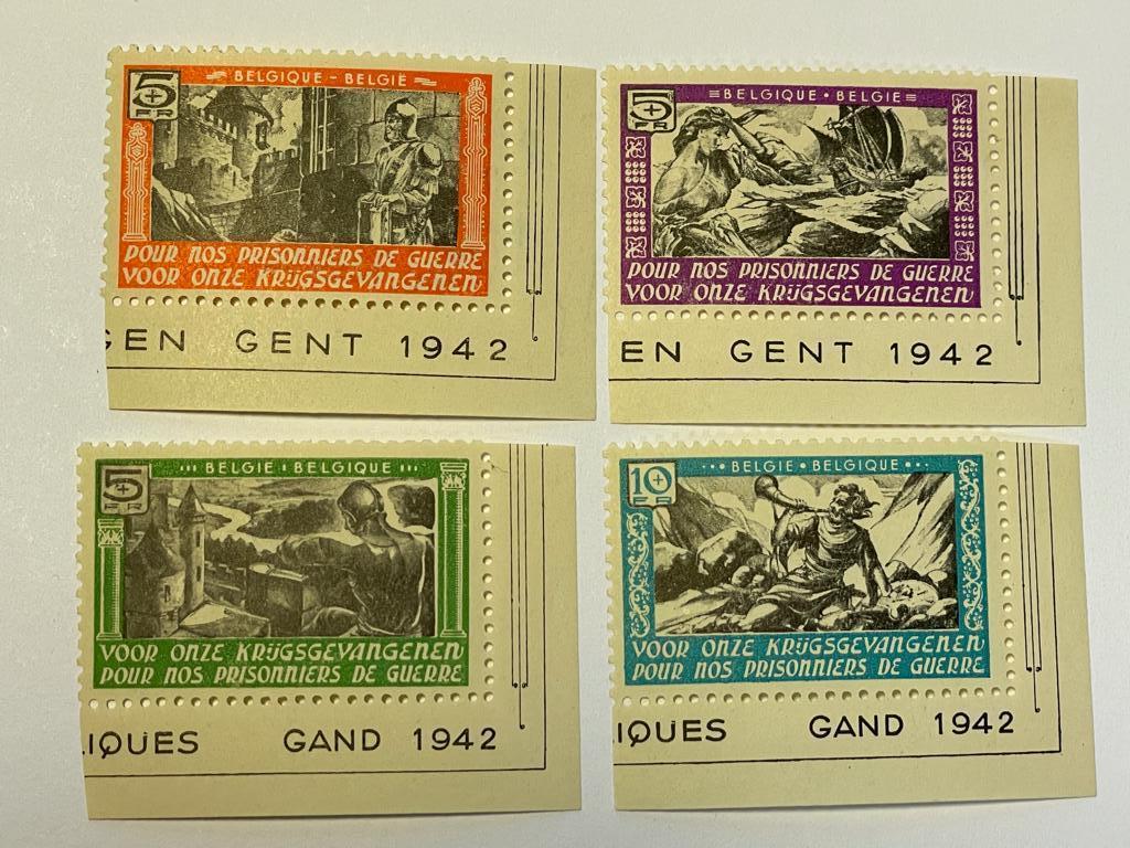 Postzegel vignetten: Krijgsgevangen zegels Gent 1942, Ophalen of Verzenden, Postfris, Postfris, Zonder stempel