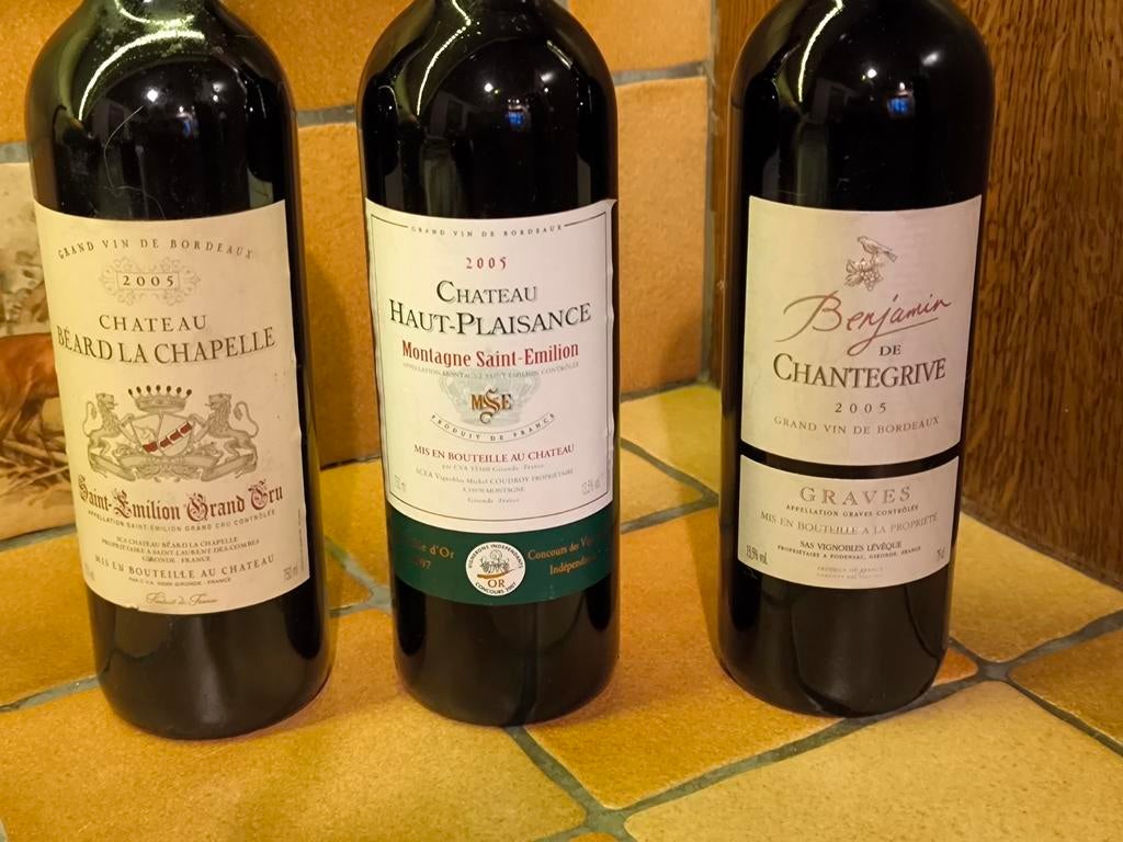 3 vins de fête français de 2005 réunis pour 70€, Collections, Enlèvement ou Envoi, Comme neuf, Vin rouge, France