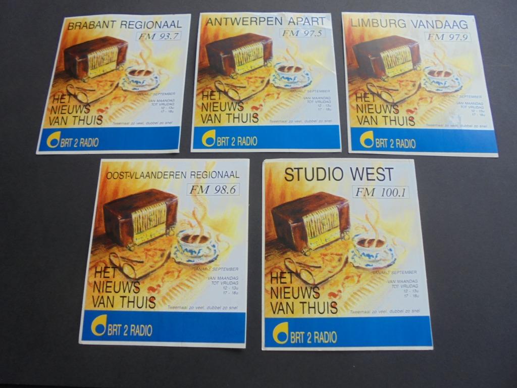 Sticker : 5x BRT 2 Radio, Verzenden, Nieuw, Film, Tv of Omroep