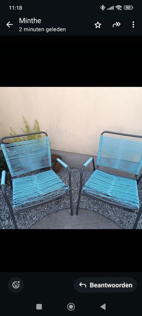 Vintage tuinstoelen, Tuin en Terras, Tuinsets en Loungesets, Ophalen, Zo goed als nieuw