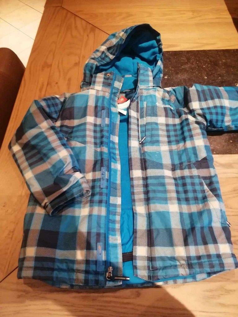 Ski jas blauw merk columbia – maat m = 10-12jaar = 140, Gebruikt, Columbia, Ophalen of Verzenden, Jongen