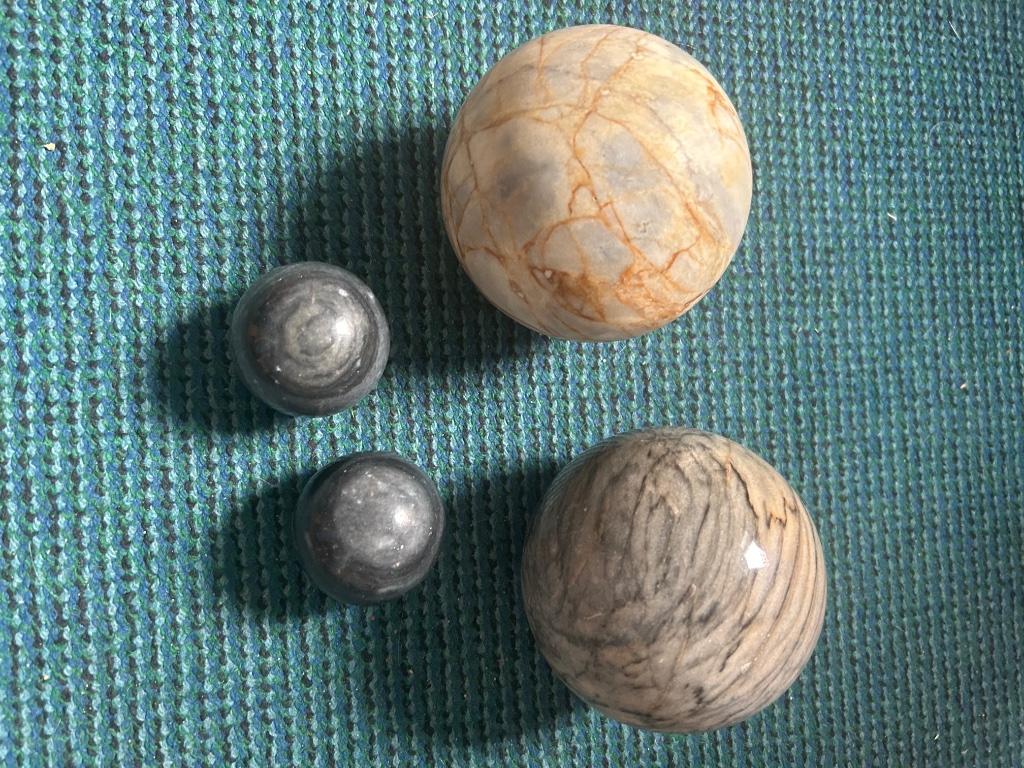 Vintage decoratieve breche marmer bollen, Ophalen of Verzenden