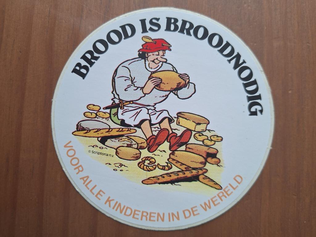 Vintage sticker striptekening Jerom (suske&wiske) brood, Enlèvement ou Envoi, Utilisé, Bande dessinée ou Dessin animé