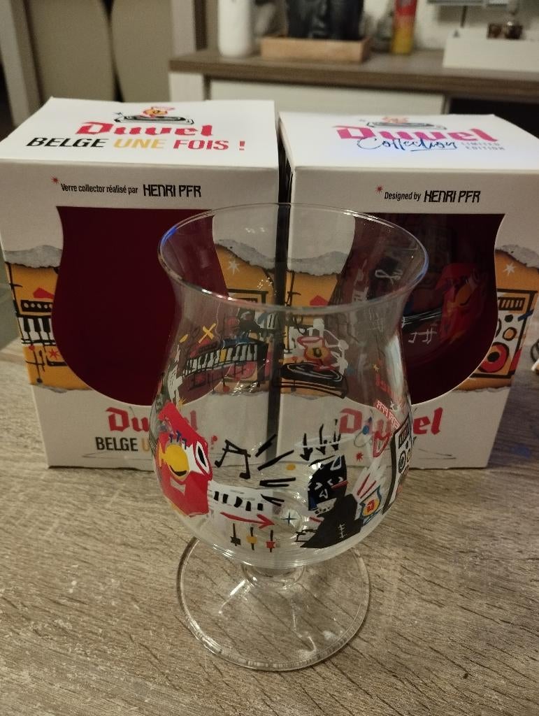 Duvel glas Henri pfr, Verzamelen, Glas en Drinkglazen, Zo goed als nieuw, Bierglas, Ophalen of Verzenden