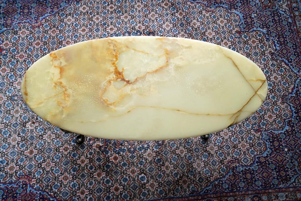 Table basse laiton et marbre jaune, Enlèvement