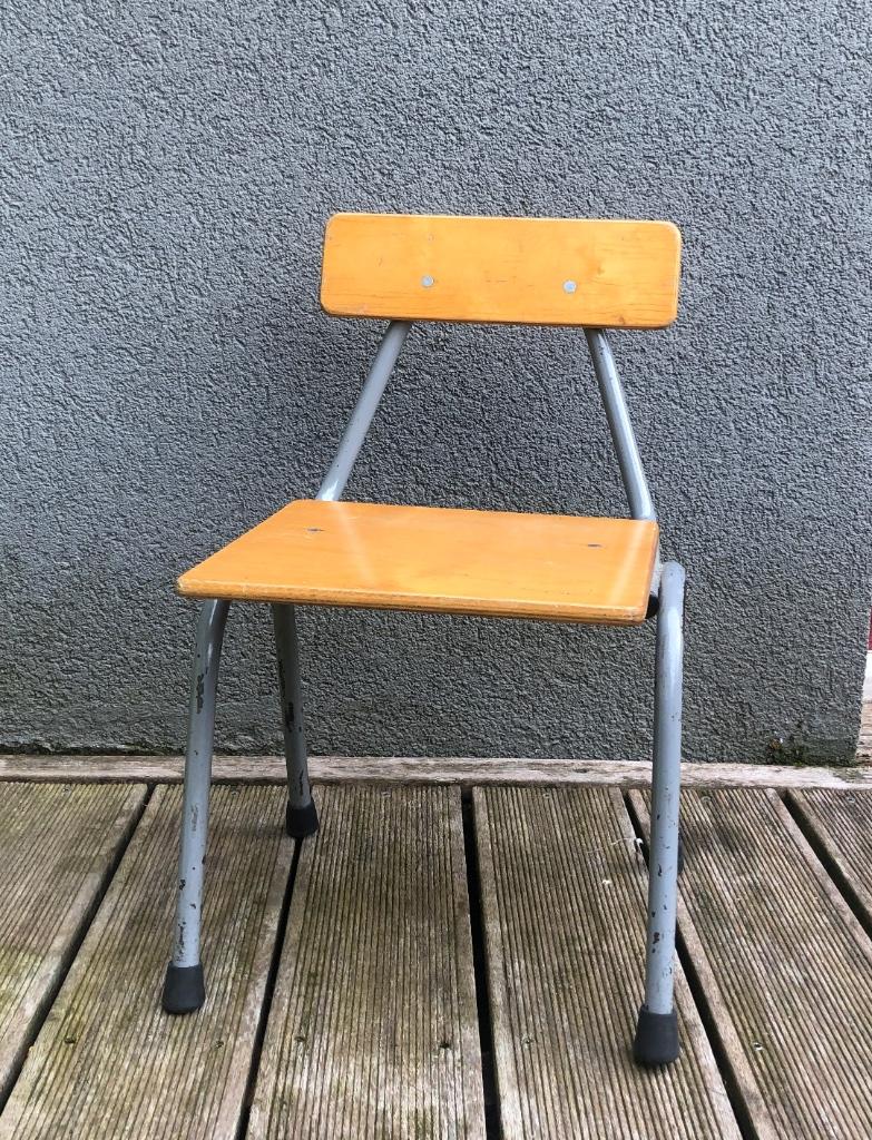 2 vintage schoolstoelen, Ophalen, Gebruikt, Overige typen