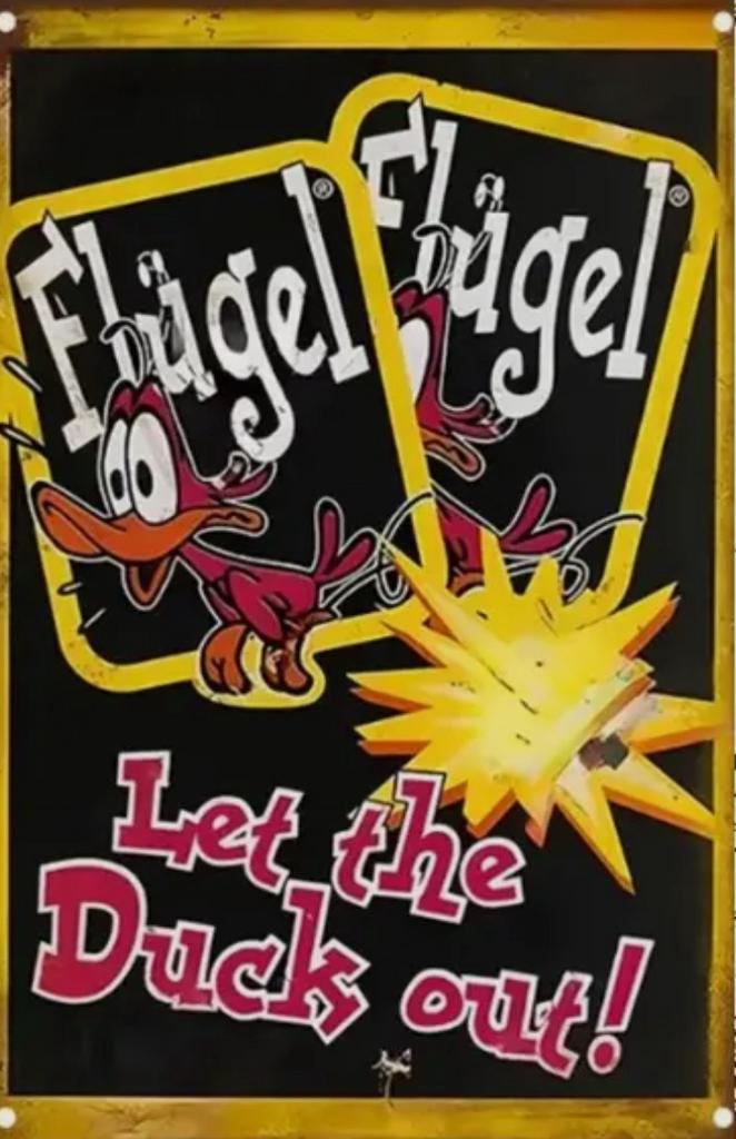 Reclamebord vintage Flügel - mancave poolhouse nieuw, Verzamelen, Merken en Reclamevoorwerpen, Ophalen of Verzenden, Nieuw, Reclamebord