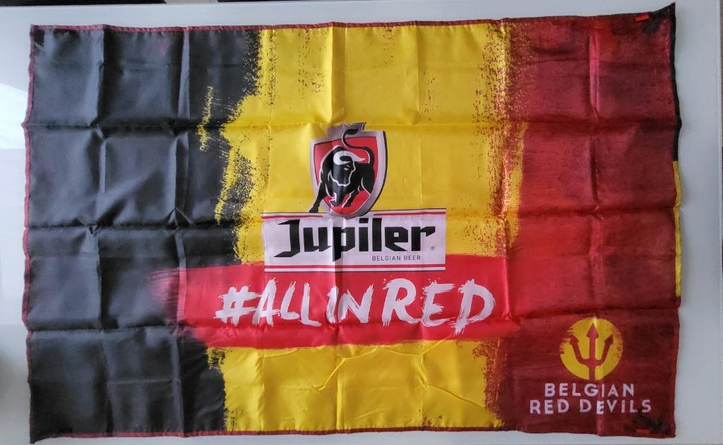 vlag Jupiler Belgian Red Devils all in red Belgische vlag, Ophalen of Verzenden, Nieuw