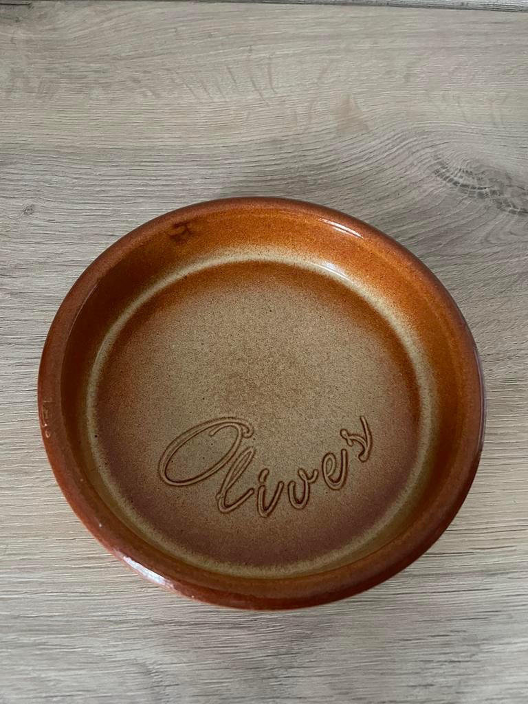 NIEUW geëmailleerde olijfschaal van bruin aardewerk — Ø15 cm, Huis en Inrichting, Ophalen, Nieuw, Overige materialen, Overige typen