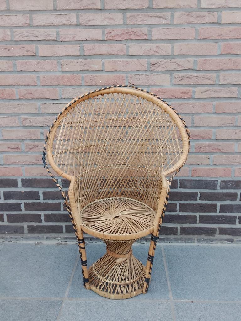 Pauwenstoel - Boho Stoel - Plantenstandaard - Poppenstoel, Ophalen, Gebruikt, Bruin, Eén
