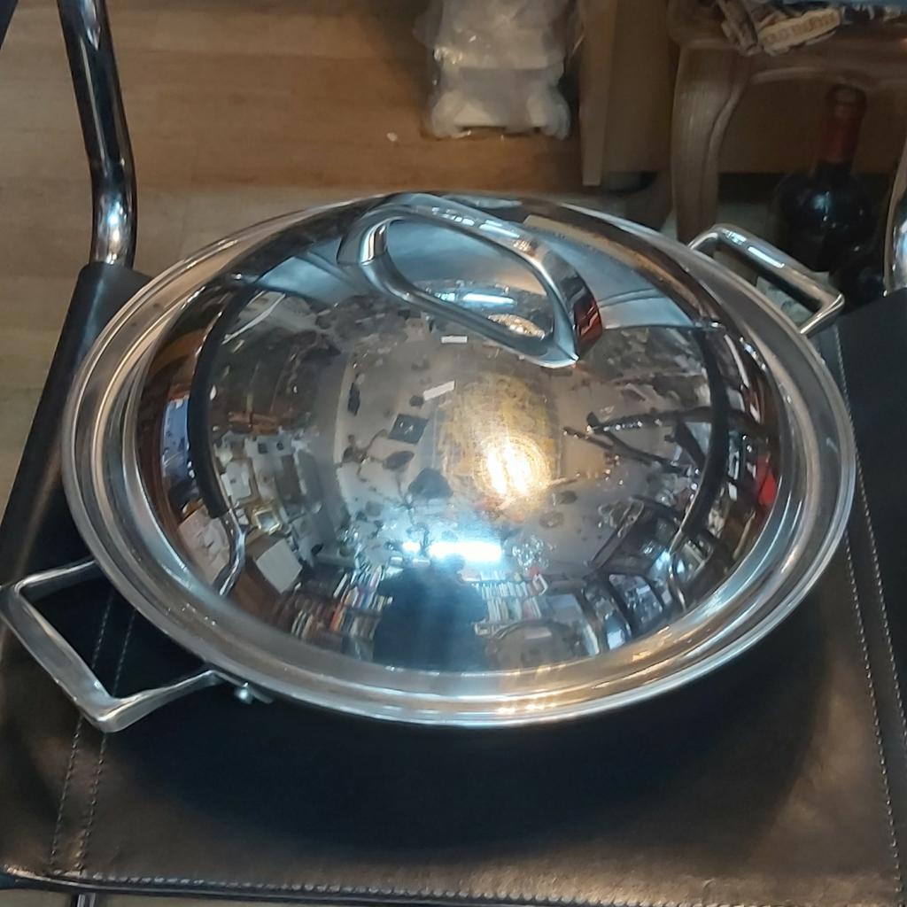 Poêle à wok 36 cm Circulon Infinite à induction, gaz et élec, Inox, Enlèvement ou Envoi, ., Plaque céramique