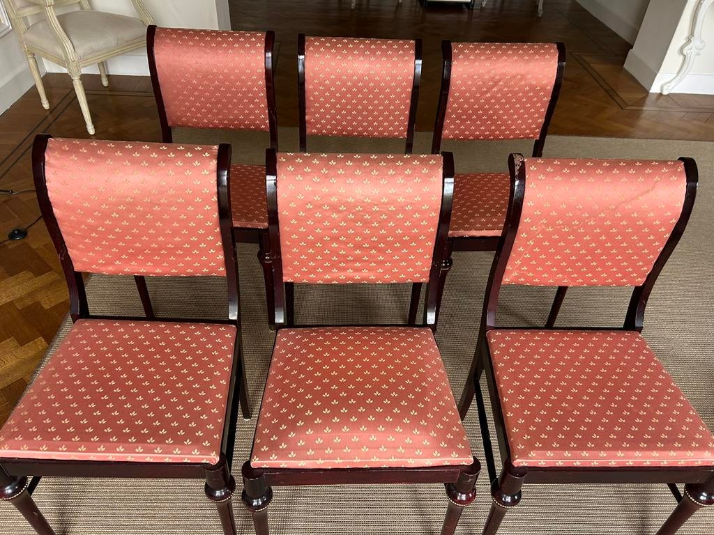 Lot de 6 chaises de style Empire en acajou, Enlèvement