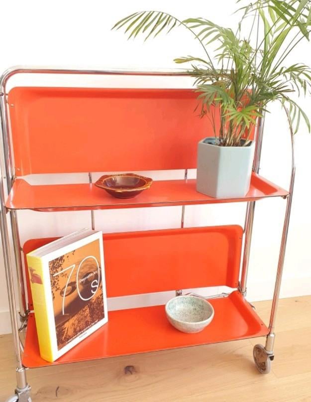 🌷🔵⭐️✨️ Op zoek naar een opklapbaar bijzettafeltje, Ophalen, Gebruikt, Meerkleurig, Vintage