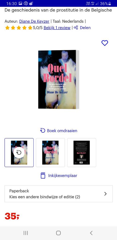 Quel Bordel. De geschiedenis van de prostitutie in België, Ophalen of Verzenden, Zo goed als nieuw, Diane de keyzer