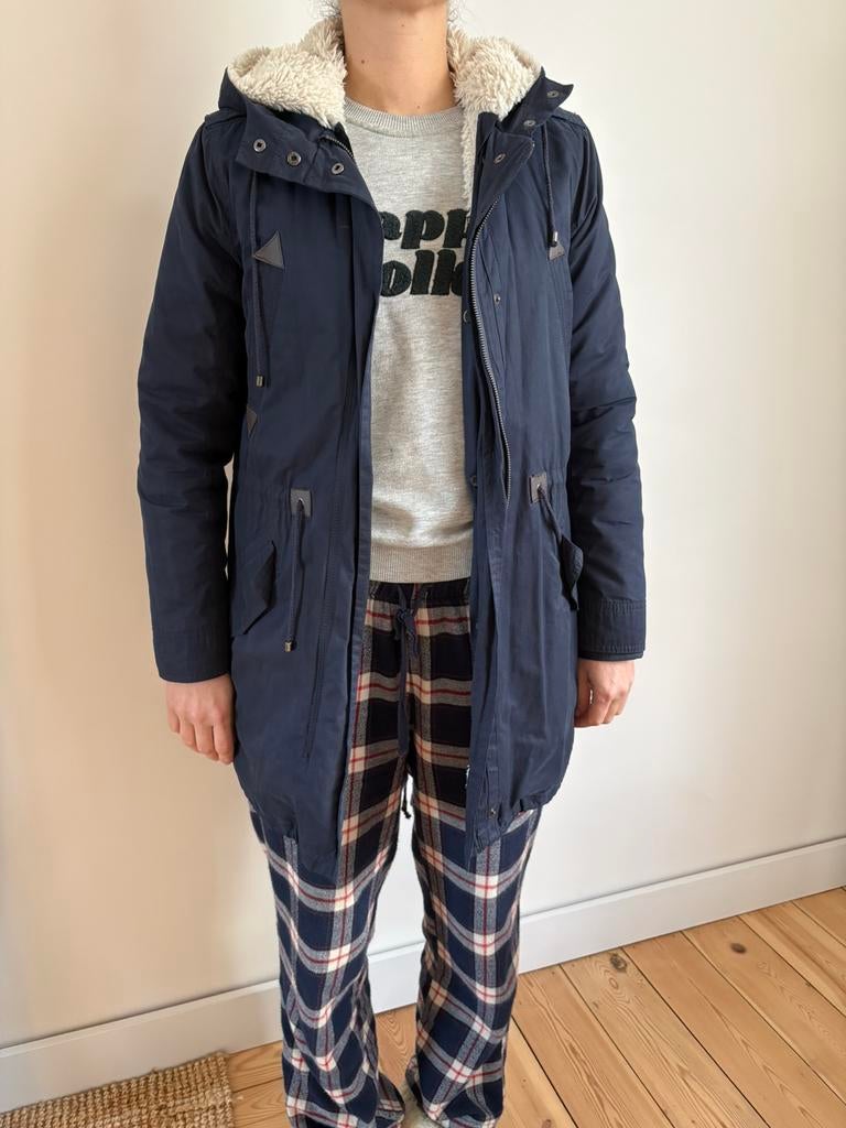 Parka mango 38, Ophalen, Zo goed als nieuw, Blauw