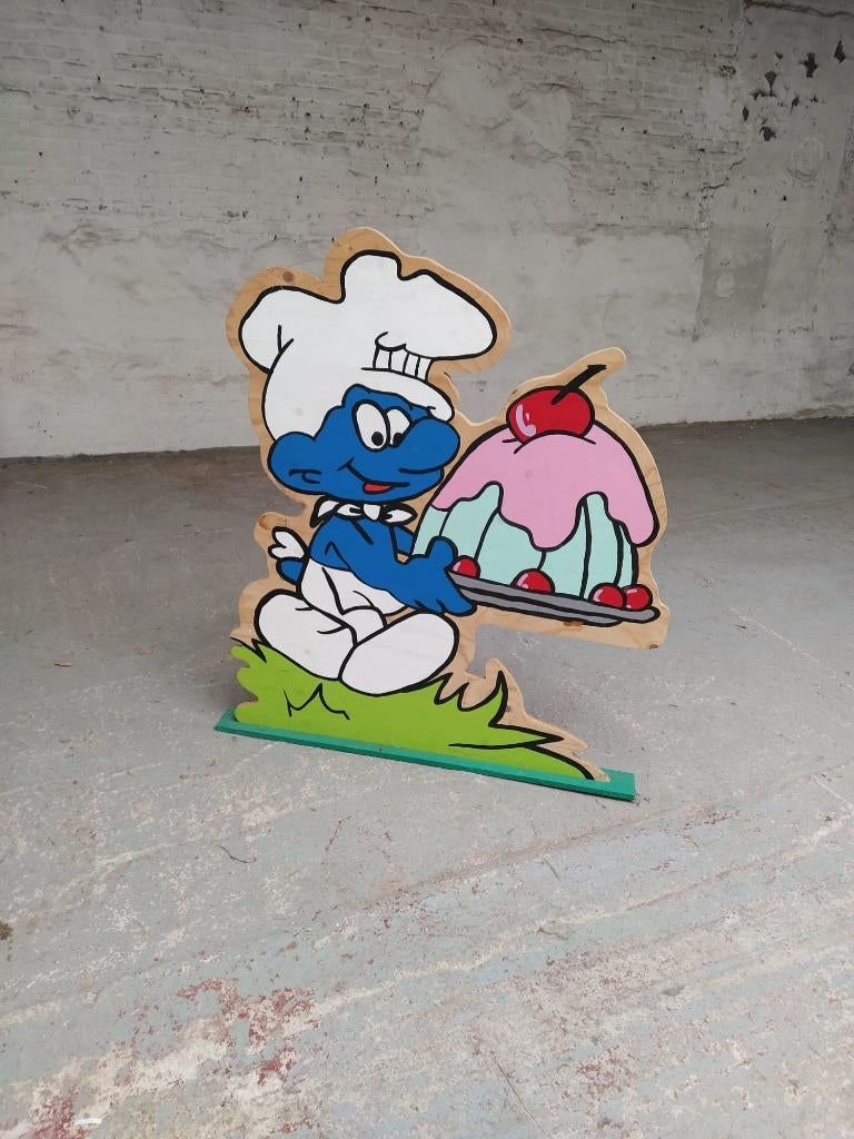 Paneel Decoratie Smurf, Collections, Schtroumpfs, Enlèvement, Utilisé, Schtroumpf Gourmand, Poupée, Figurine ou Peluche